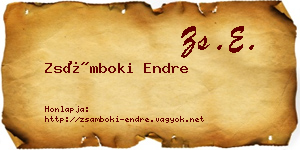 Zsámboki Endre névjegykártya